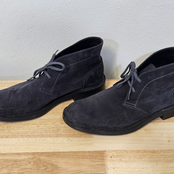 Calvin Klein Warren Chukka Boots Mens Size 9.5 Black Suede Lace Up Ankle - Picture 3 of 7